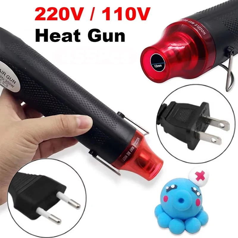 Mini Hot Air Gun 110/220V 300W Electric Heat Gun for DIY Soldering & Shrink Wrap Crafts with Stand