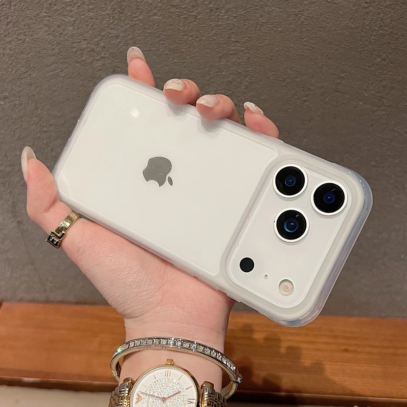 Transparent Acrylic Shockproof Bumper Case for iPhone 13/14/15/16/17/18 Pro Max - Clear Back Cover
