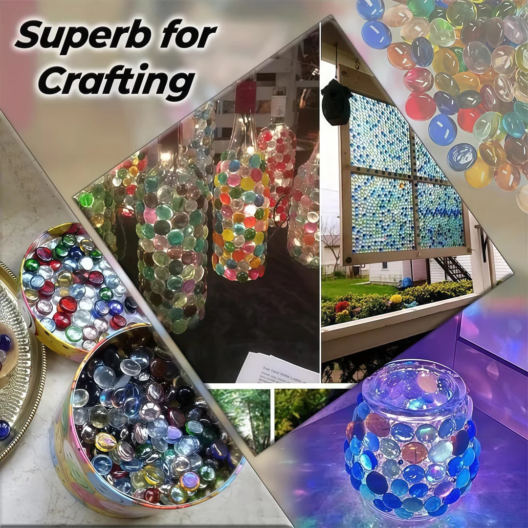 Vibrant Blue Glass Beads, 15–17mm (0.59–0.67 in), 50g/100g/200g (1.76/3.53/7.05 oz) for DIY Crafts, Vase Fillers & Aquarium Decor