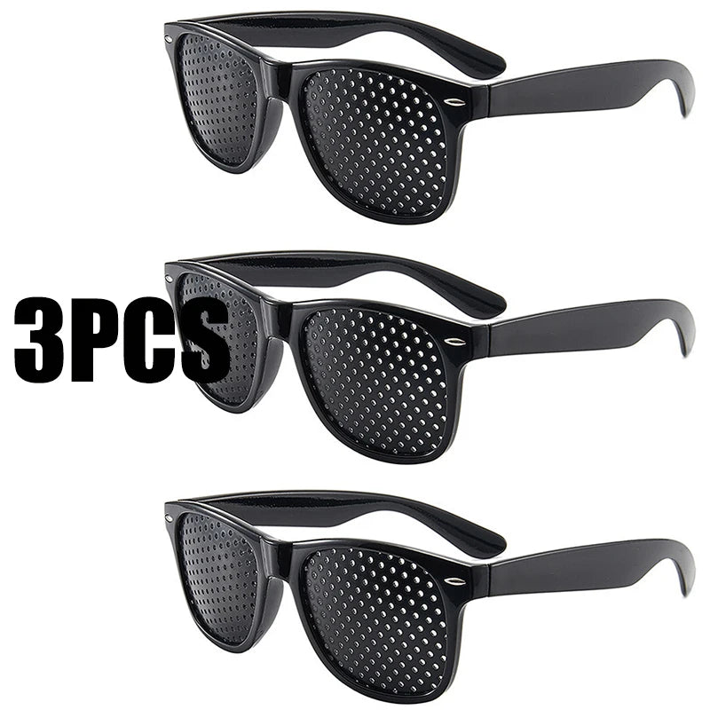 Pinhole Vision Glasses for Eyesight Improvement Anti-Myopia Astigmatism Correction Eye Fatigue Relief Unisex Black Frame