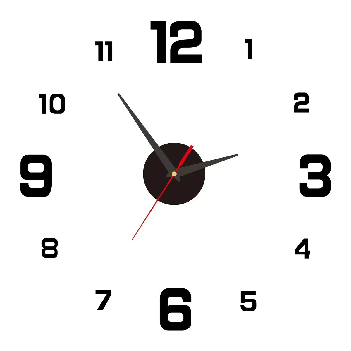 Acrylic Mirror Wall Clock Sticker — Modern Plant Pattern Wall Decor for Living Room & Bedroom