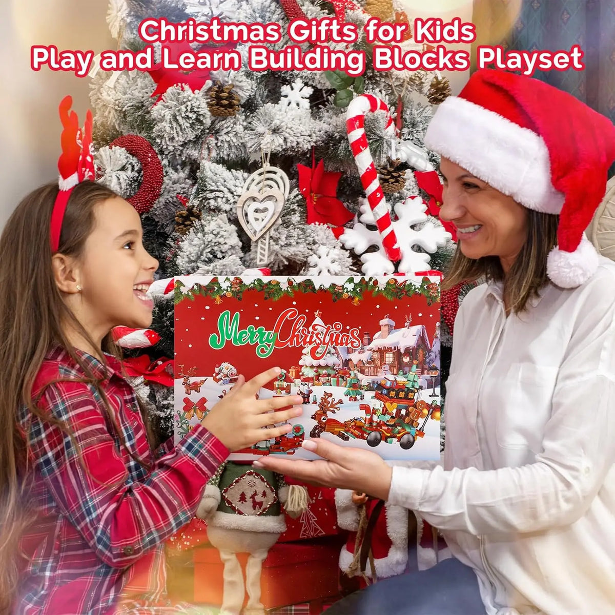 Christmas Advent Calendar 12-in-1 Building Block Set - Surprise Holiday Gift for Kids & Adults
