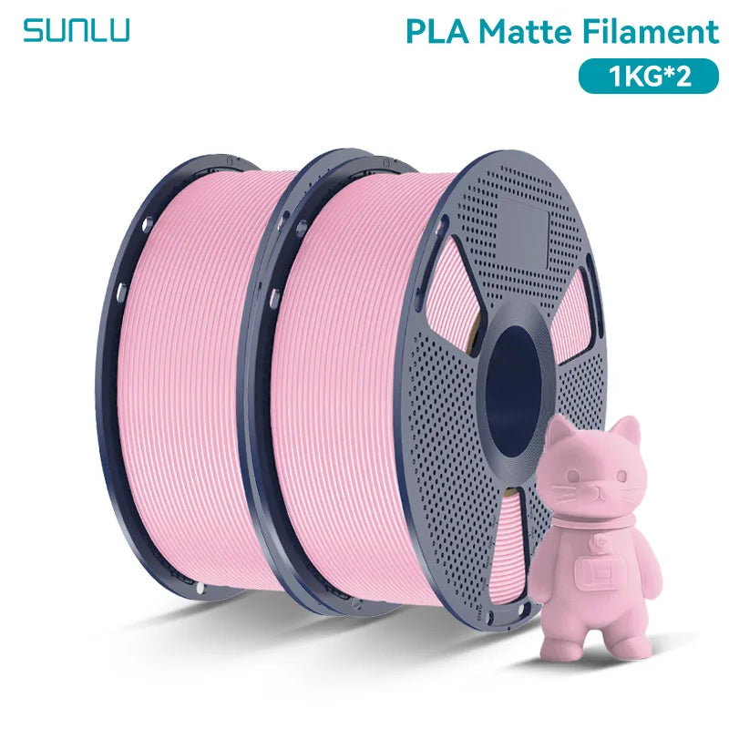 PLA Matte Filament 1.75mm 1kg Spool (2.2 lb) 2-Pack, Matte Finish Neatly Wound for FDM 3D Printers