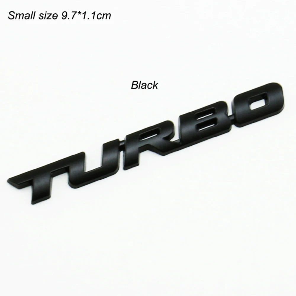 3D Turbo Boost Emblem Badge Car Sticker Chrome Zinc Alloy 9.7 x 1.1 cm (3.82 x 0.43 in)