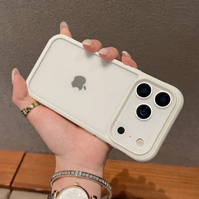 Transparent Acrylic Shockproof Bumper Case for iPhone 13/14/15/16/17/18 Pro Max - Clear Back Cover