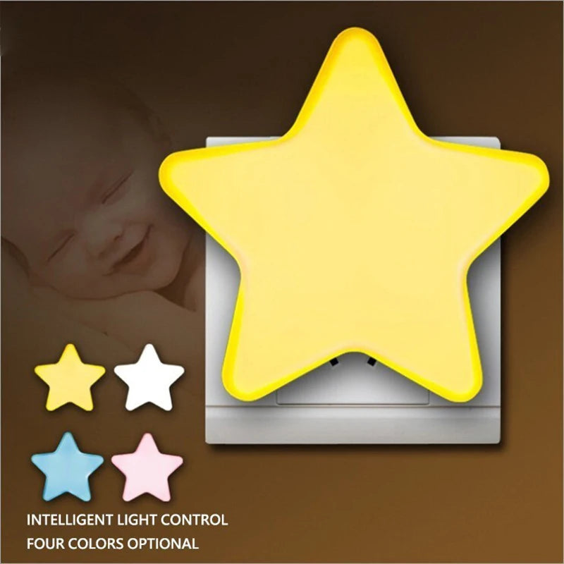 LED Star Night Light with EU/US Plug - Bedside Lamp for Bedroom, Nursery, Living Room & Corridor