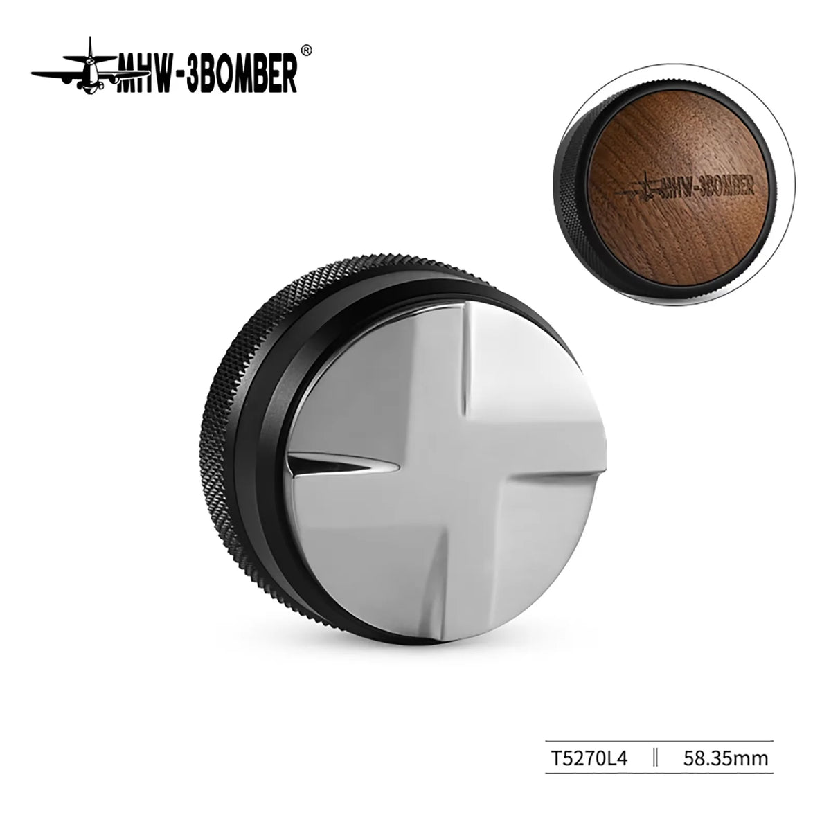 Espresso Tamper Dual-Spring 51 / 53.35 / 58.35 mm (2.01 / 2.10 / 2.30 in) Stainless Steel Threaded Base – Home Barista