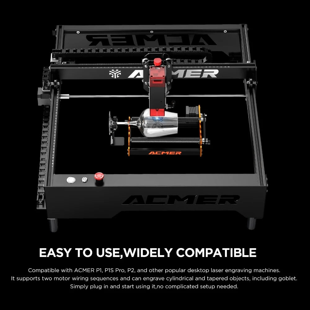 Y-Axis Height Adjustable Rotary Bracket for Laser Engravers - Rotary Shaft for Long Cylindrical Engraving
