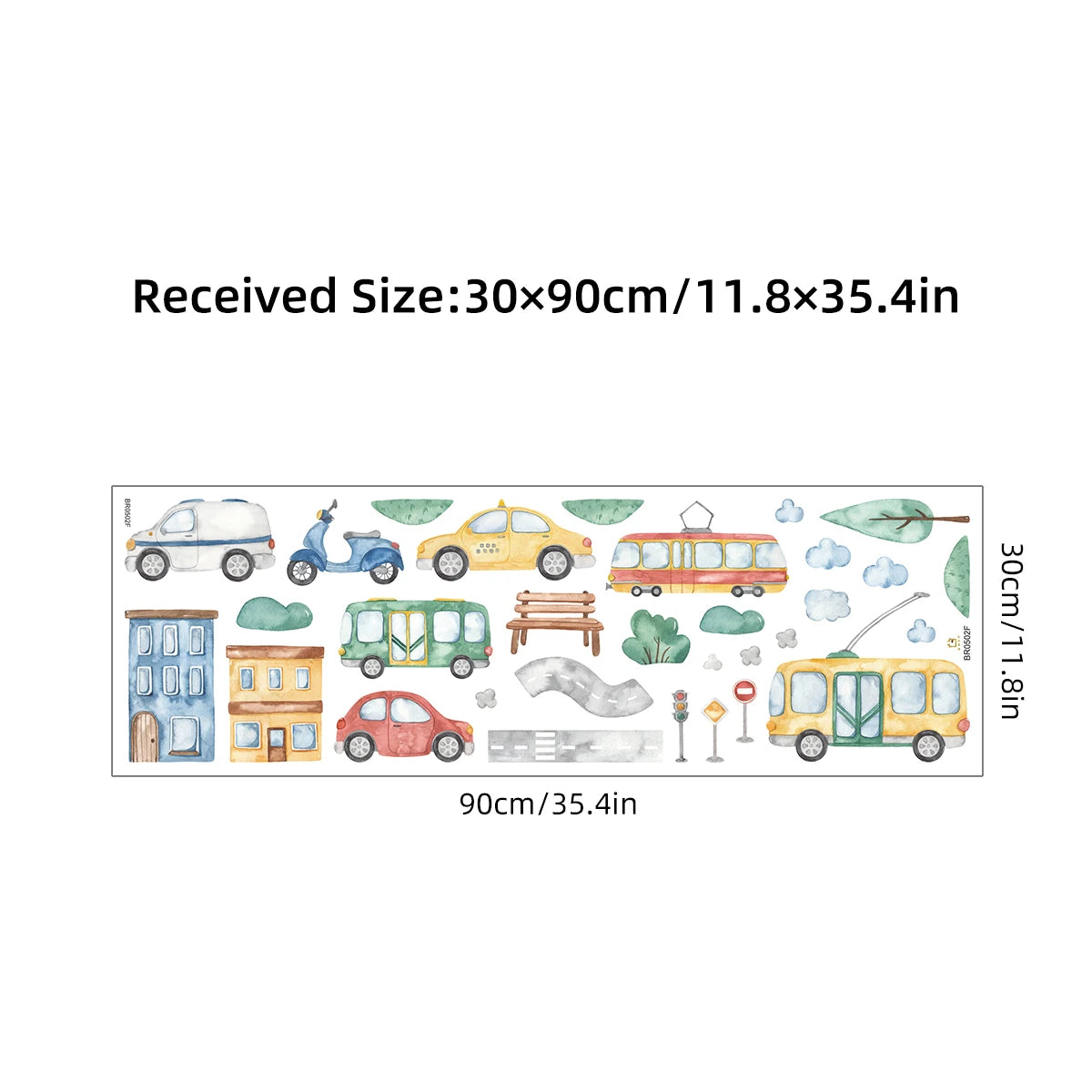 Cartoon Tractor Helicopter Car Wall Decals for Kids Room – 4-Pack Removable Waterproof PVC Nursery & Playroom Decor