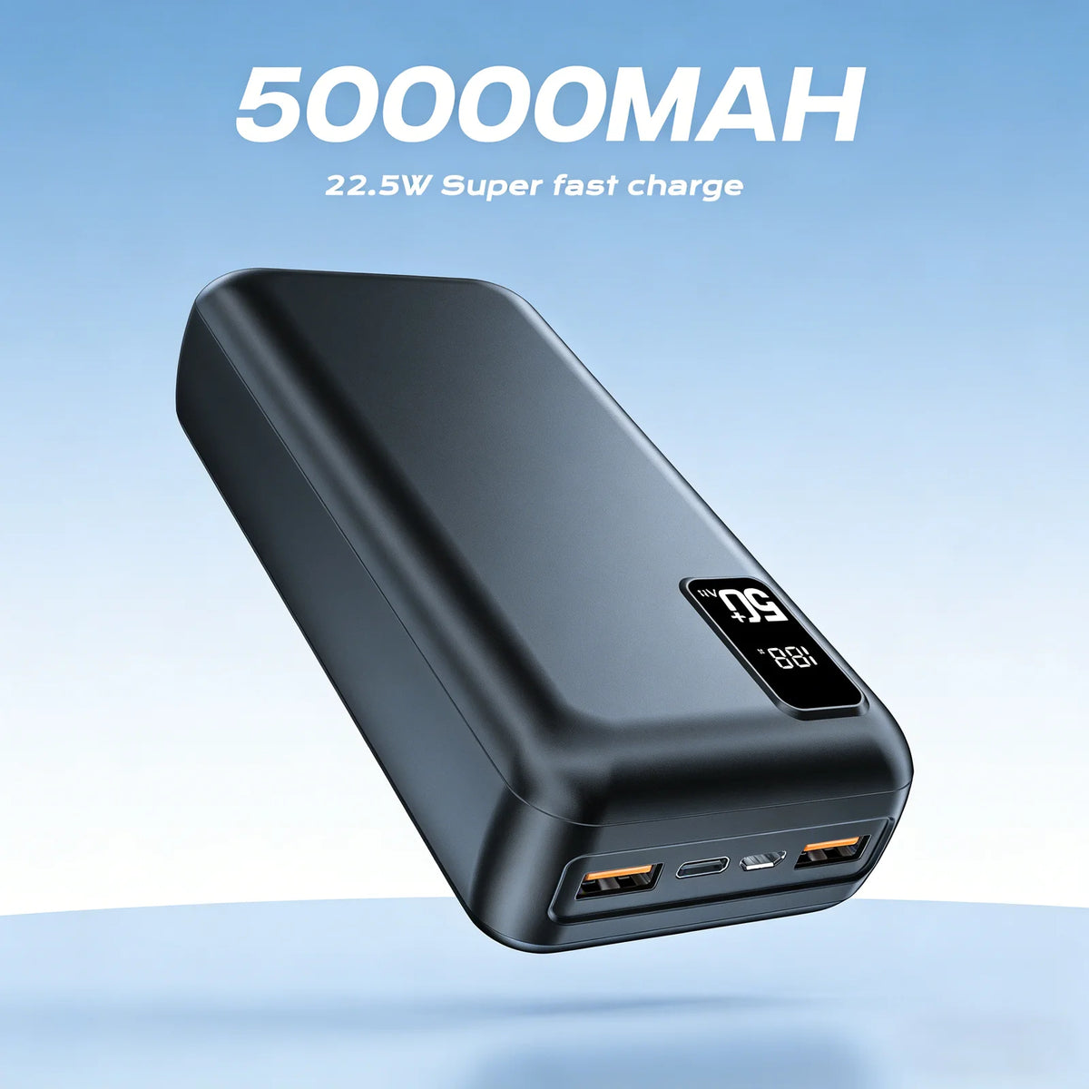 50000mAh 22.5W Power Bank PD Fast Charging Portable Charger – Triple-Port External Battery for iPhone iPad Xiaomi