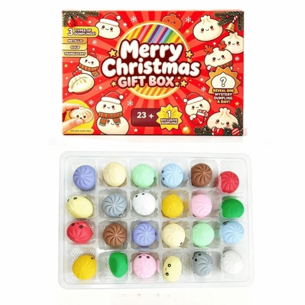24-Day Christmas Dumpling Advent Calendar — Soft Fidget Sensory Toy for Stress Relief & Holiday Countdown