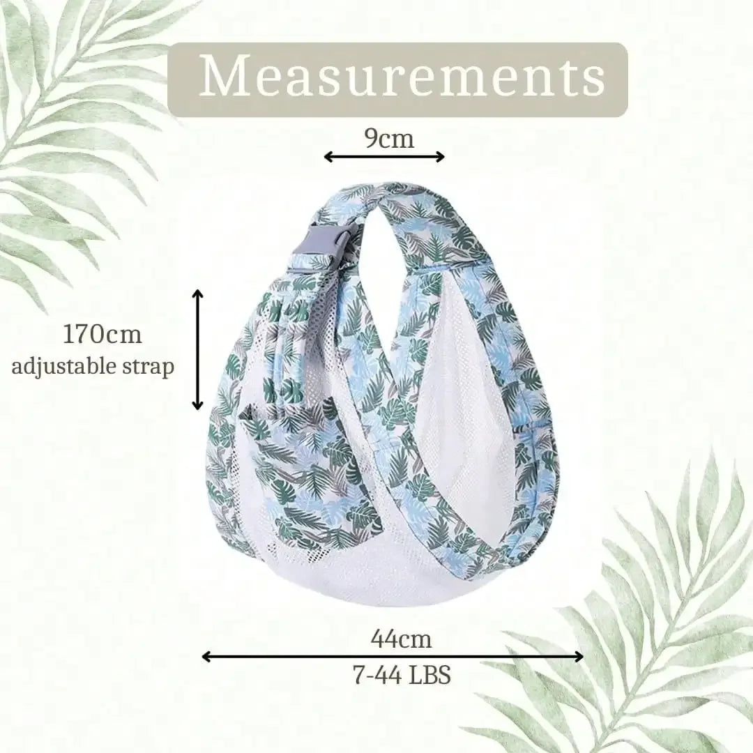 Adjustable Baby Sling Carrier 28–40 lb (13–18 kg) — Breathable Mesh Side Carrier with Safety Buckle & One-Hand Support