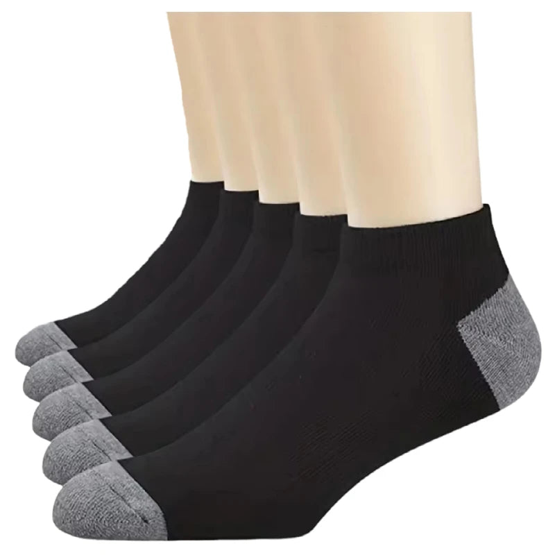 Men's Breathable Sports Crew Socks, 3/5/10 Pairs, Polyester-Cotton Anti-Odor Sweat-Absorbent
