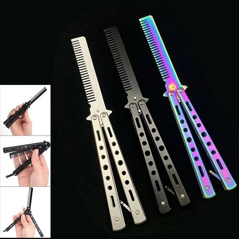 Stainless Steel Butterfly Folding Comb for Hair Styling view 3