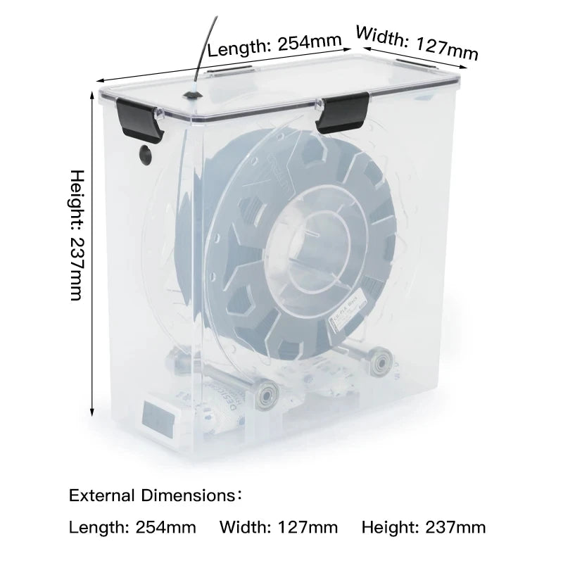 3D Printer Filament Dryer Box - Airtight Moisture-Resistant Storage with Real-Time Humidity Monitor
