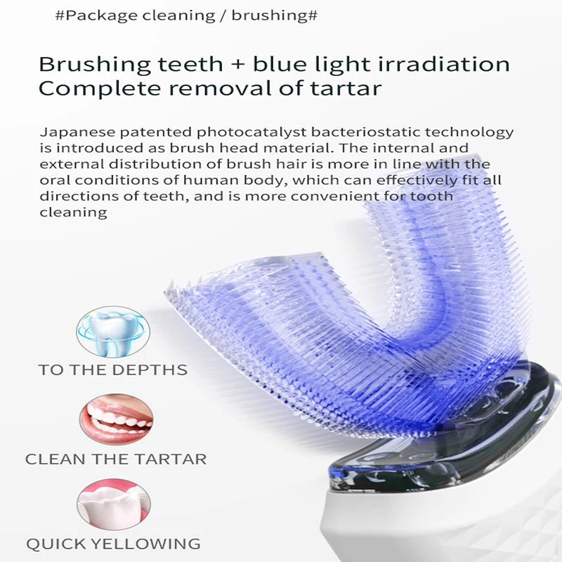 Rechargeable Sonic Electric Toothbrush for Adults - 360° Cleaning, Soft Nylon Bristles, IPX7 Waterproof, Long Battery Life, Whitening & Tongue Cleaner