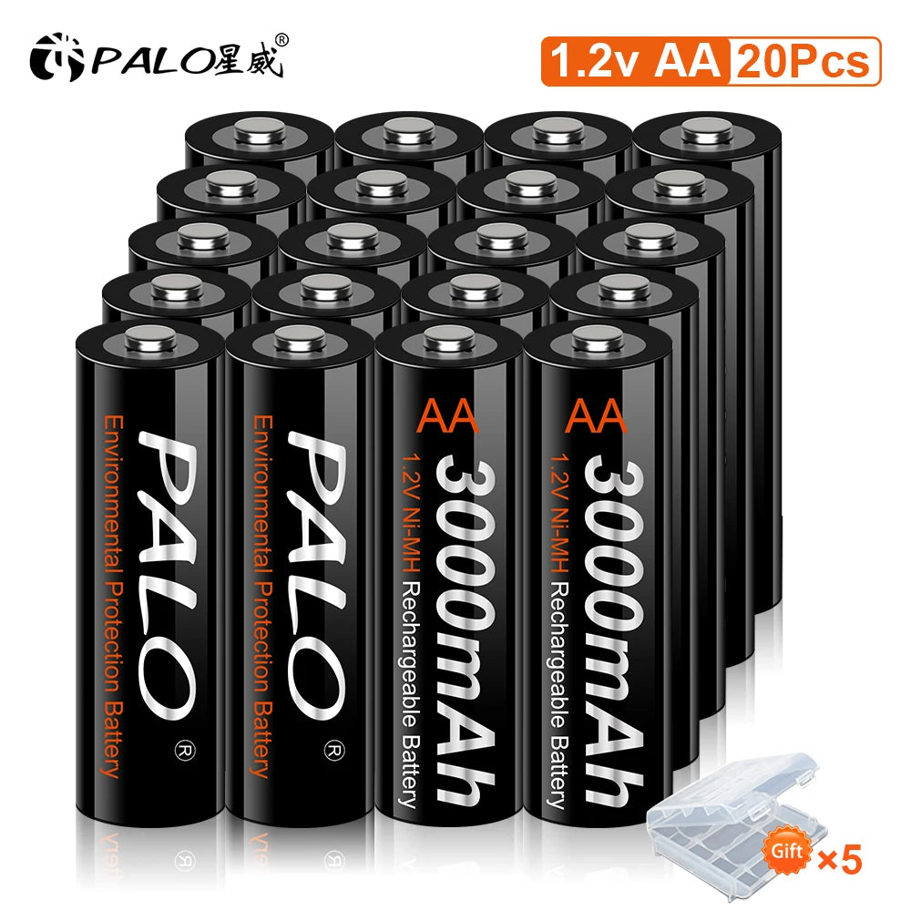 AA Ni-MH Rechargeable Battery 1.2V 3000mAh Low Self-Discharge Pre-Charged for Cameras and Electronics