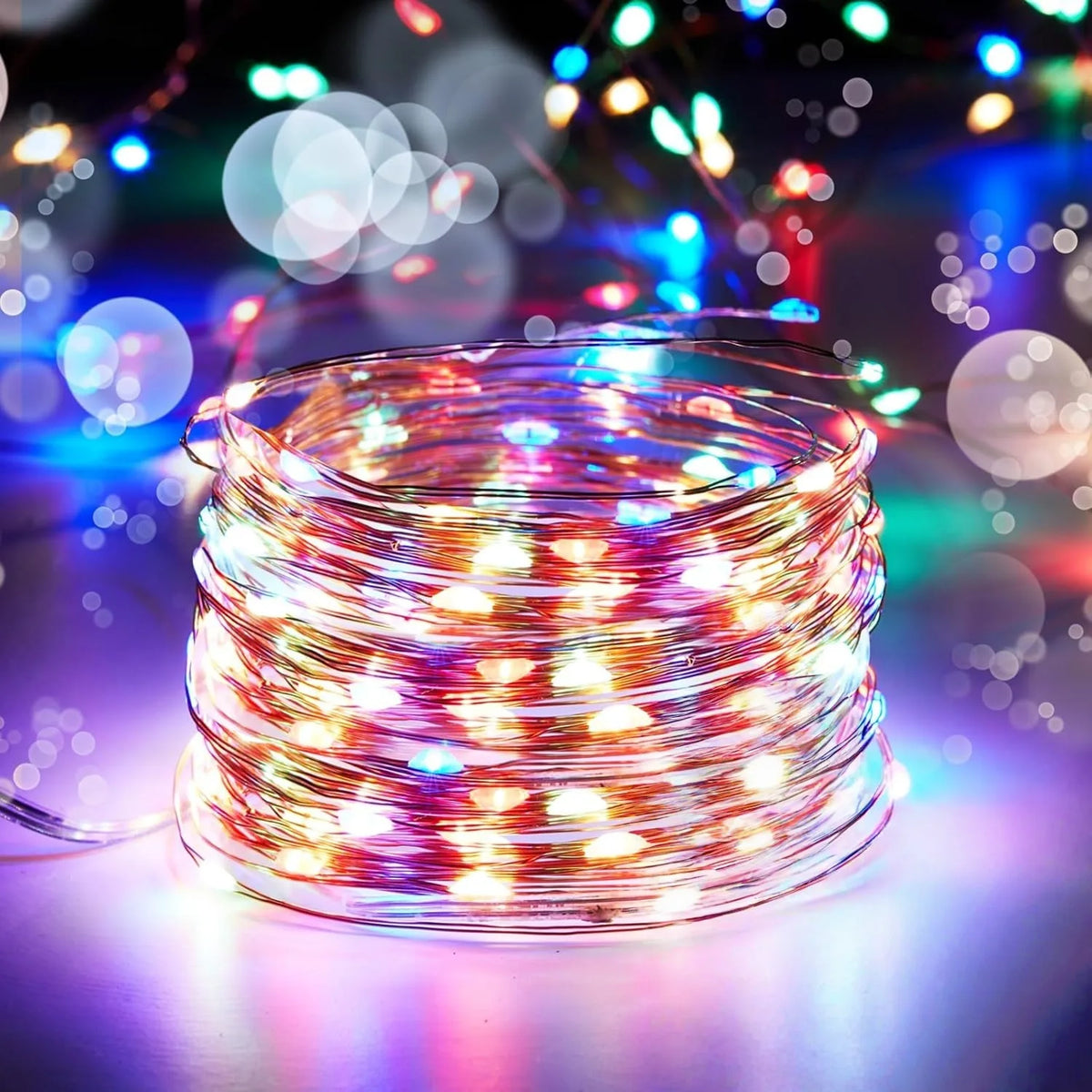 Battery Powered Copper Wire LED String Lights — 10/20/30/50/100 LED Options for Holiday, Wedding, Camping & Christmas Decor
