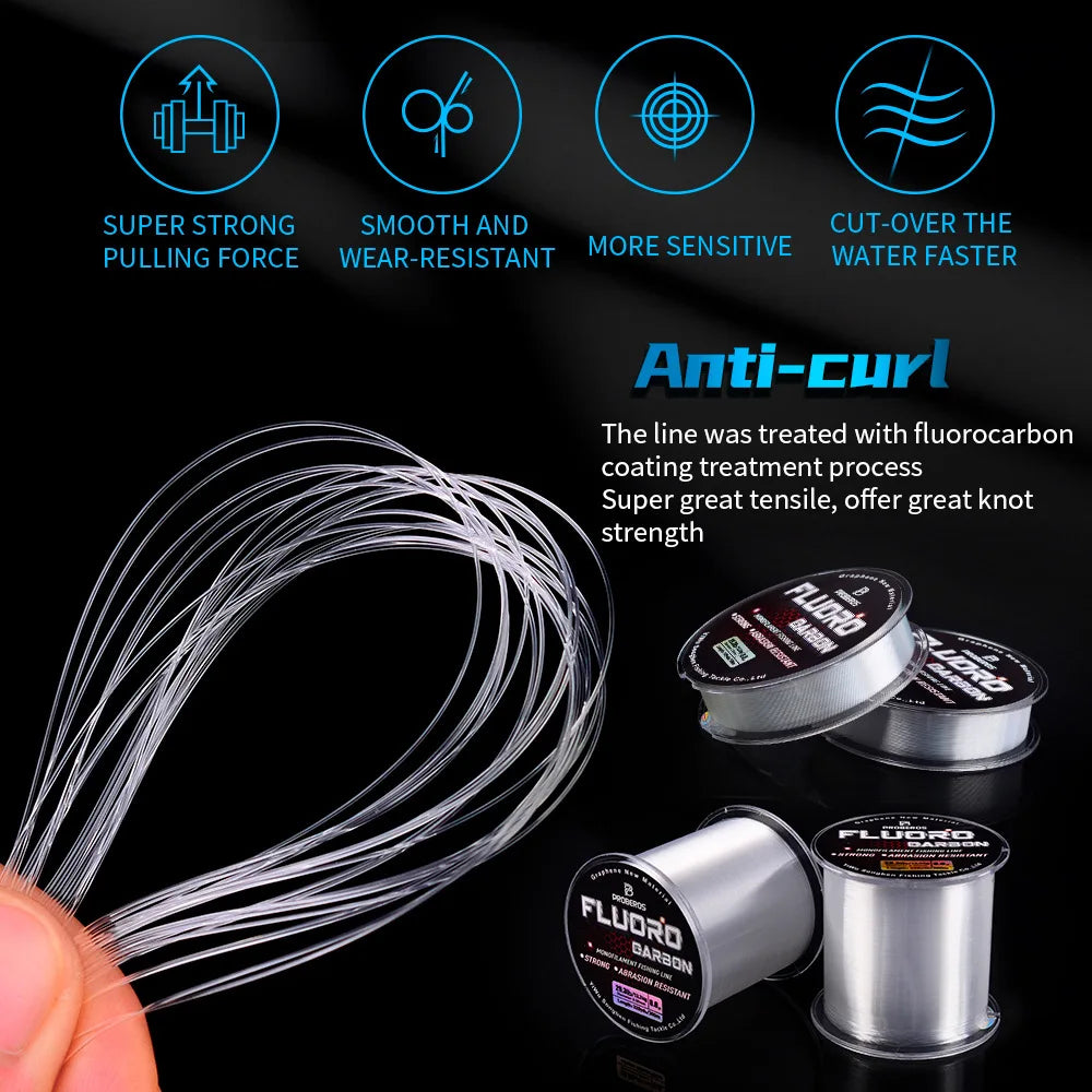 100m (328ft) Fluorocarbon Coated Carbon Fiber Monofilament Fishing Line Leader 2.2–29.3 lb (1–13.3 kg)