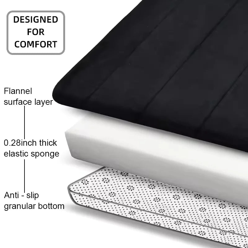 Memory Foam Bath Mat - Super Absorbent Non-Slip Bathroom Rug for Bathtub & Shower
