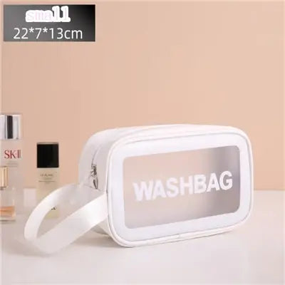 Large Transparent Waterproof Travel Makeup Bag – Clear Cosmetic Organizer 30 x 10 x 21 cm (11.8 x 3.9 x 8.3 in) Zipper Pouch for Women