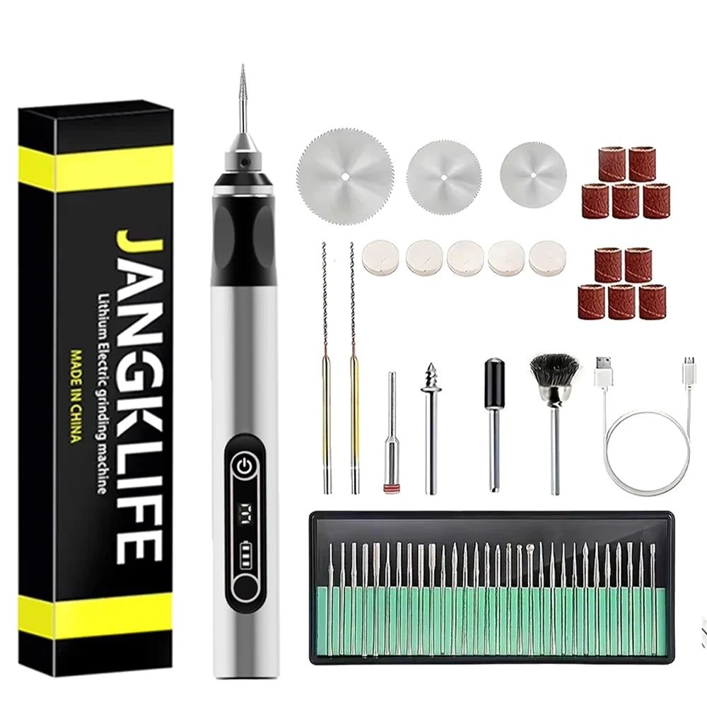 USB Cordless Rotary Tool Kit – Mini Wireless Rotary Drill for Woodworking, Engraving, Jewelry, Metal & Glass DIY