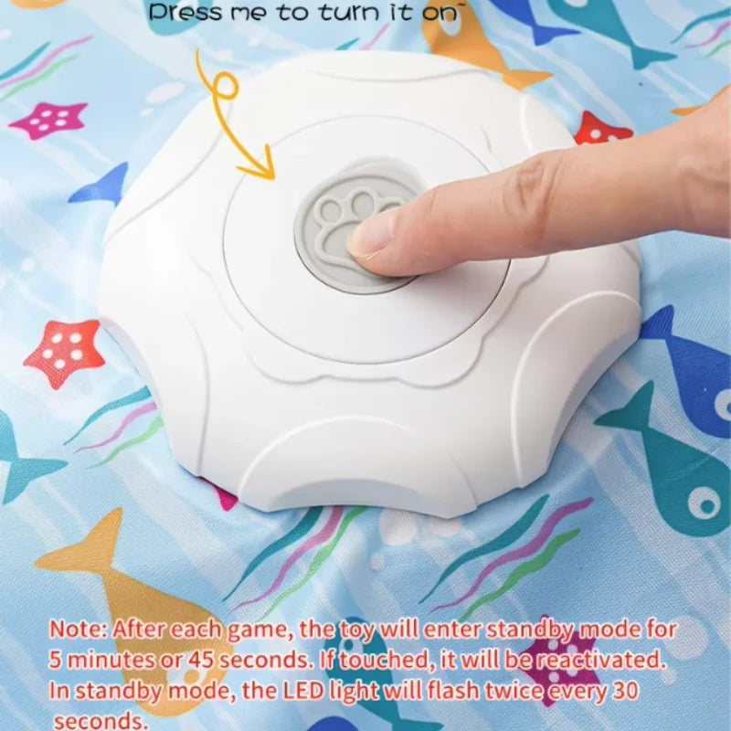 Interactive Hide-and-Seek Cat Toy - Motion-Activated Squeaky Mouse with Concealed Feathers, Waterproof Kitten Teaser