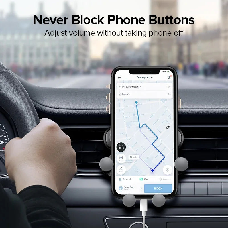 Universal Gravity Air Vent Car Phone Holder – Adjustable Smartphone & GPS Mount