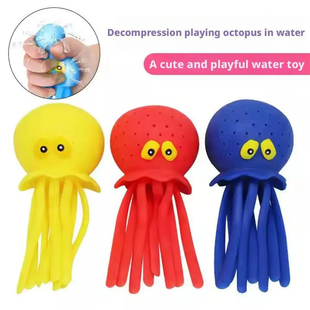 Octopus Bath Squirter Toy for Toddlers – Water Absorbing Sponge Bath Toy for Kids, Available in 1/2/3/5-Pack