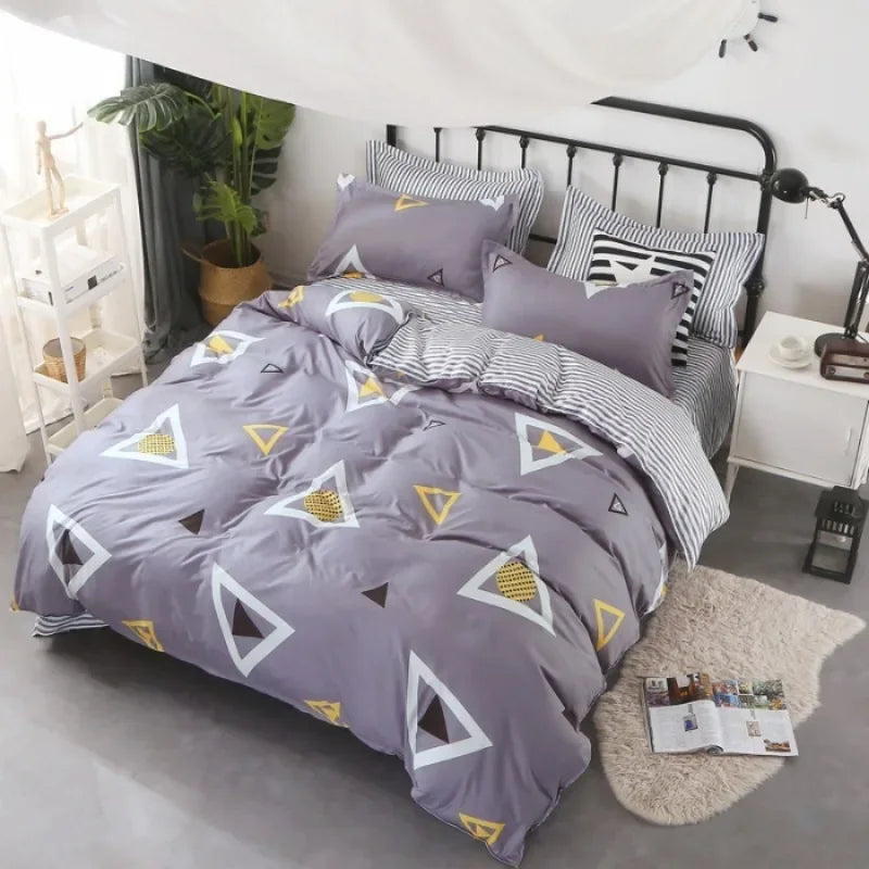 Aloe Vera Cotton 4-Piece Bedding Set – 1.5m (5 ft) Quilted Sheet & Quilt Cover, 500 TC