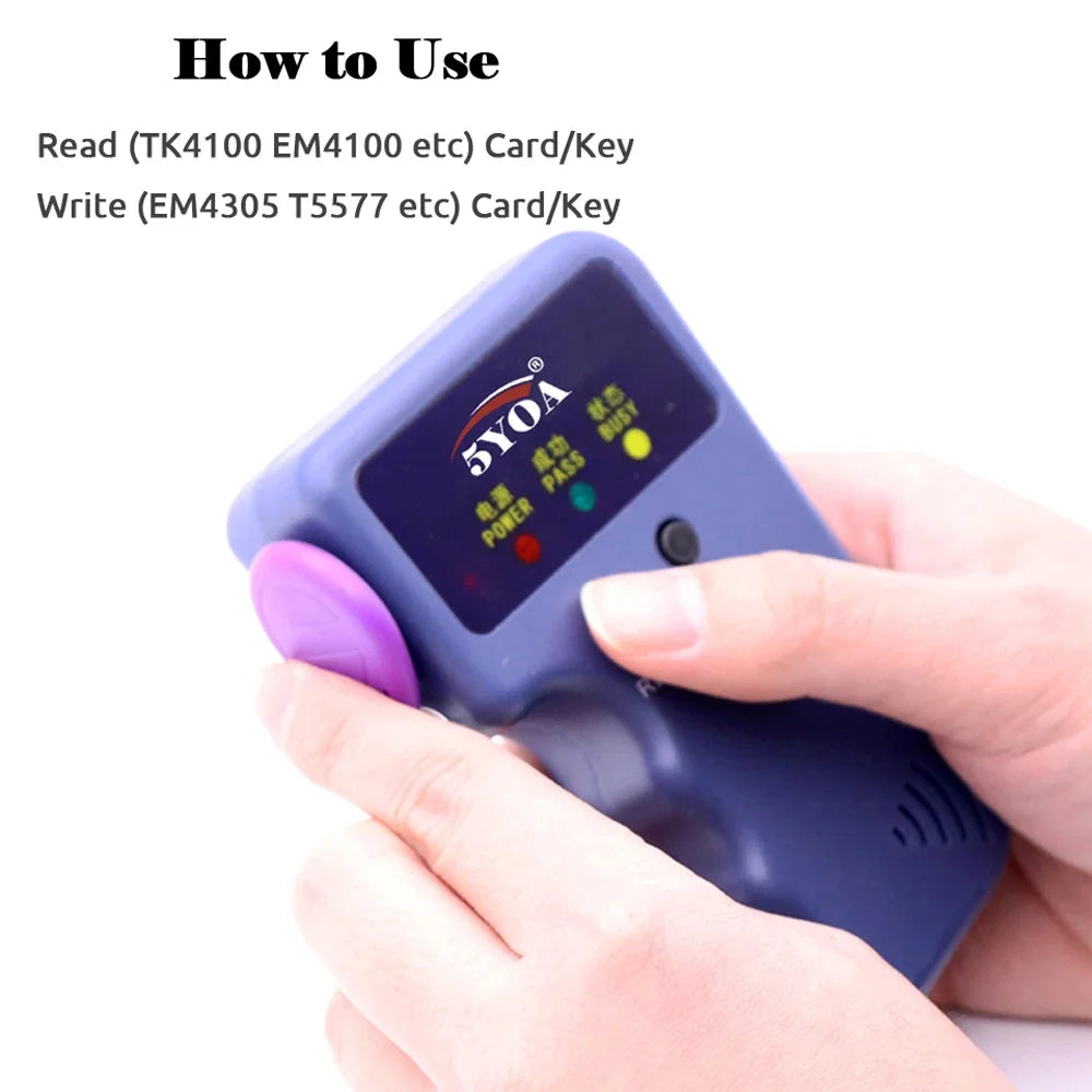Handheld 125 kHz RFID Duplicator & Copier - ID Card Reader Writer Key Cloner (T5577 EM4305 Compatible)