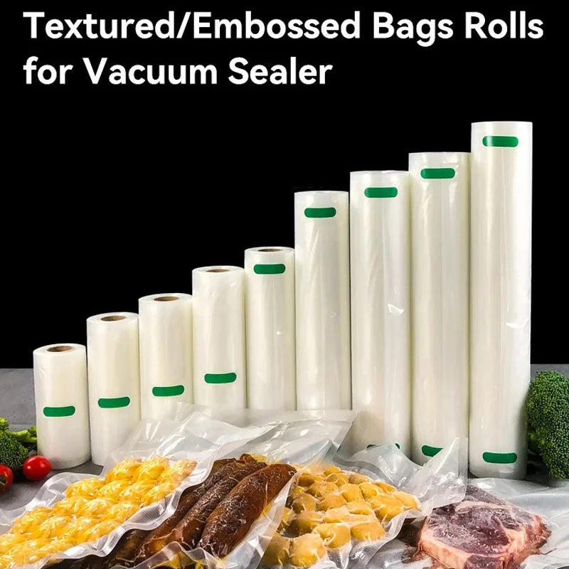Vacuum Sealer Bags Roll – BPA-Free 4 mil Embossed Food Saver for Sous Vide, Custom-Length Vacuum Pack Bags