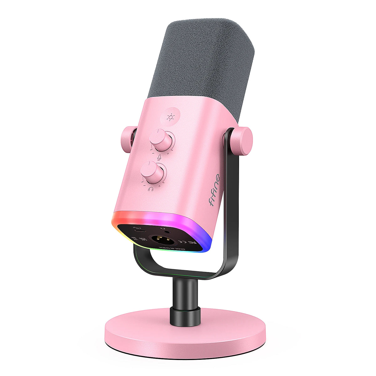 USB/XLR Dynamic Gaming Microphone with RGB Lighting, Headphone Jack & Mute for PC Streaming & Recording