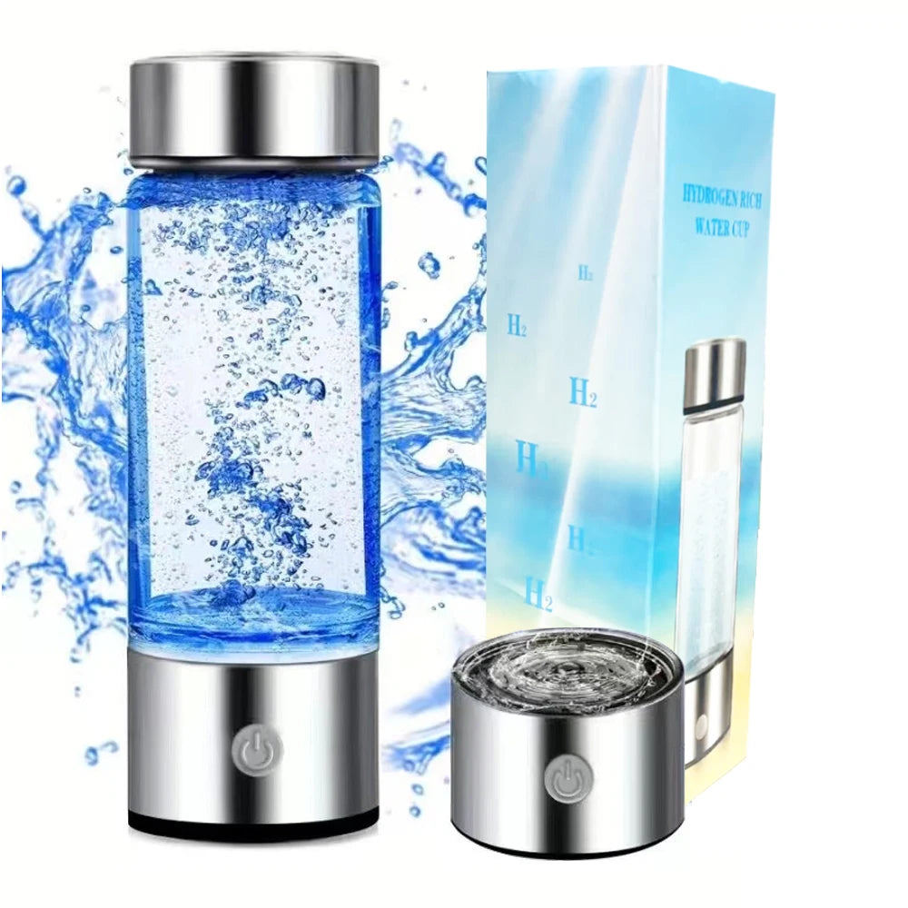 420ml (14.2 fl oz) Portable Hydrogen-Rich Water Bottle USB Electric Hydrogen Generator Antioxidant Water Ionizer