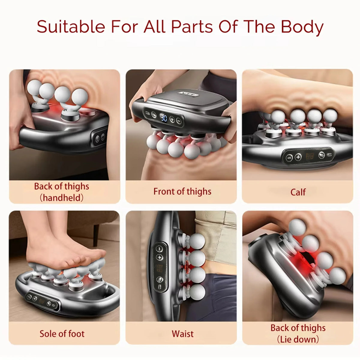 Deep Tissue Massage Gun with 16 Heads - Electric Muscle Percussion Massager for Back, Shoulders, Legs & Feet