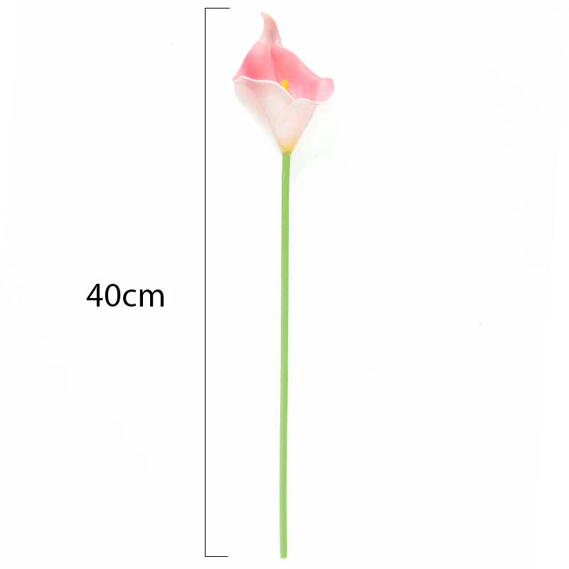5-Pack PU Calla Lily Artificial Flowers Bouquet – 15.7 in (40 cm) Faux Calla Lilies for Wedding & Home Decor Vase Arrangement