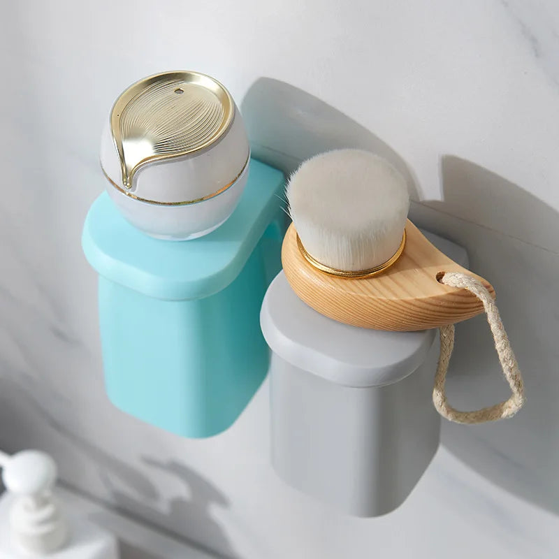 1-4 Pack Japanese Minimalist Magnetic Wall Mounted Toothbrush and Mouthwash Cup Holder