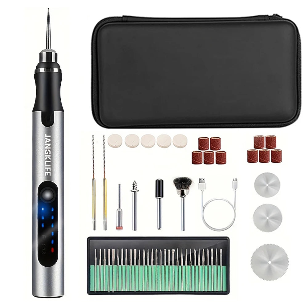 USB Cordless Rotary Tool Kit – Mini Wireless Drill for Jewelry, Wood, Metal & Glass Engraving