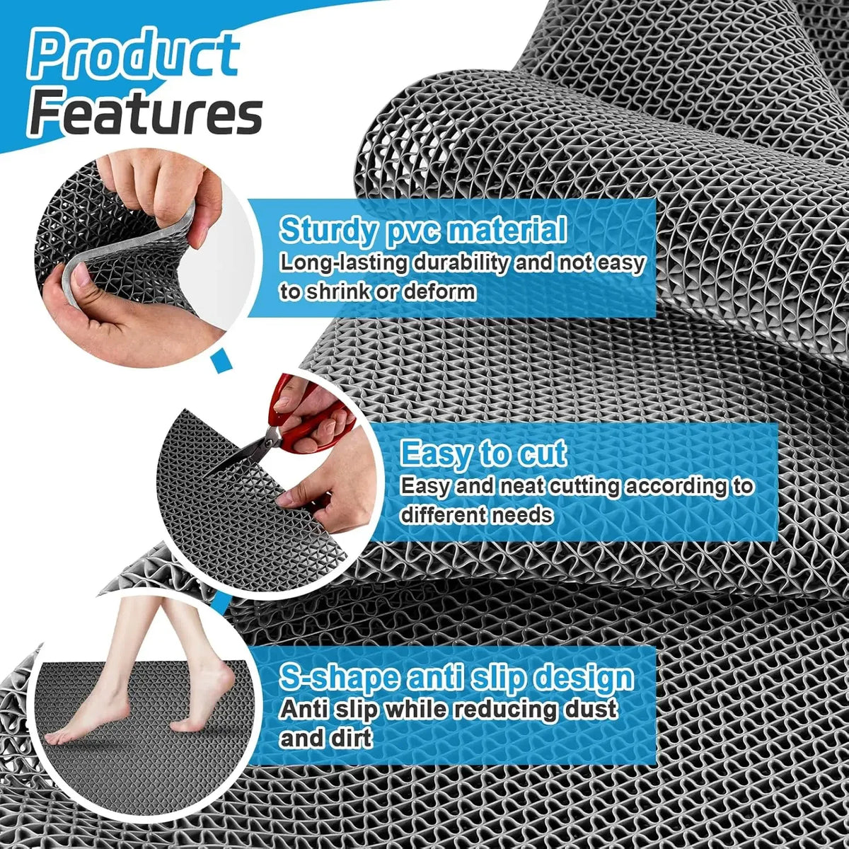 FanzyMarket PVC non-slip floor mat for bathroom, kitchen, or pool, waterproof and anti-slip, ideal for safe, wet surfaces.