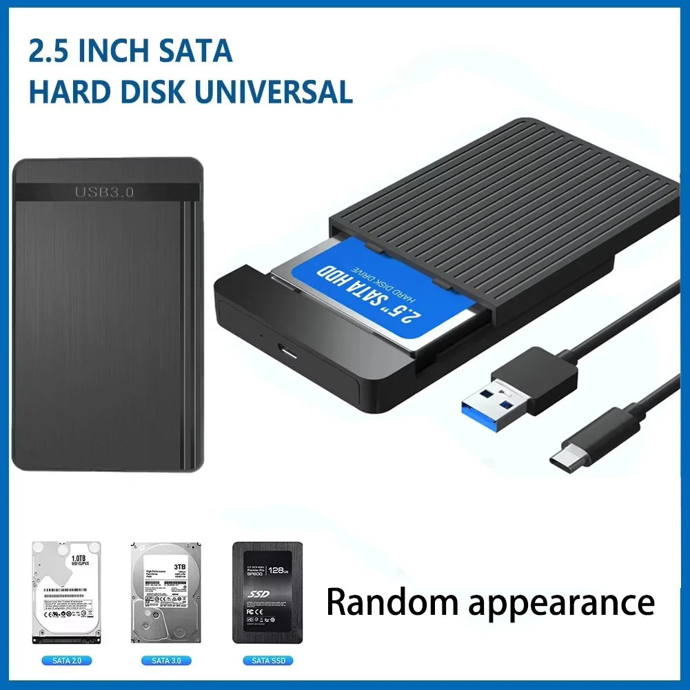 2.5" (6.35 cm) SATA SSD/HDD Enclosure USB 3.1/3.0 Type-C 6Gbps Tool-Free Portable External Drive Case