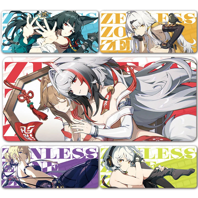 XXL Anime Gaming Mouse Pad – Hoshimi Miyabi & Evelyn Ellen Desk Mat, Large Keyboard Mousepad with Non-Slip Silicone Base
