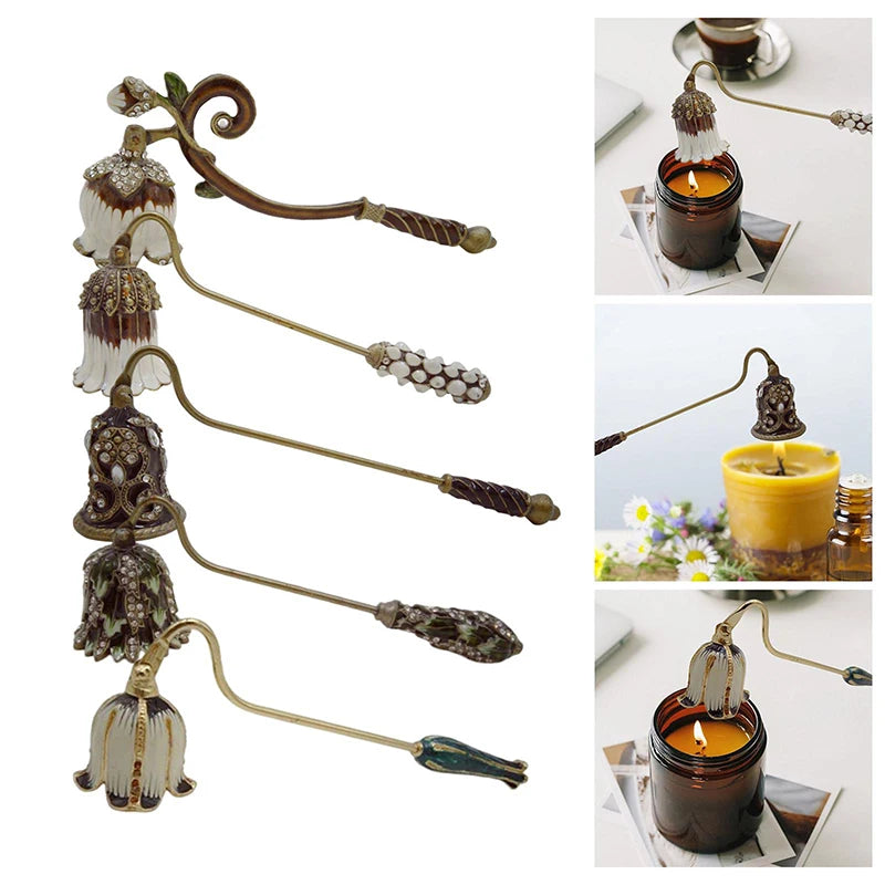Elegant Metal Candle Snuffer - Long Handle Candle Extinguisher & Wick Snuffer for Home Decor Gift
