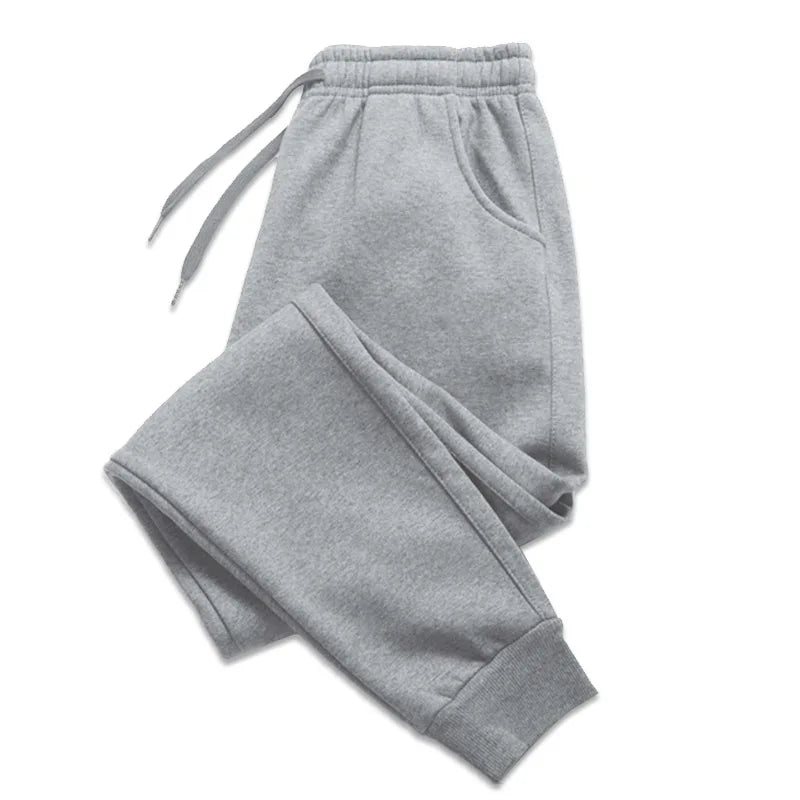 Men's Ankle-Length Knit Polyester Drawstring Sweatpants with Pockets - Casual Smart-Casual Joggers