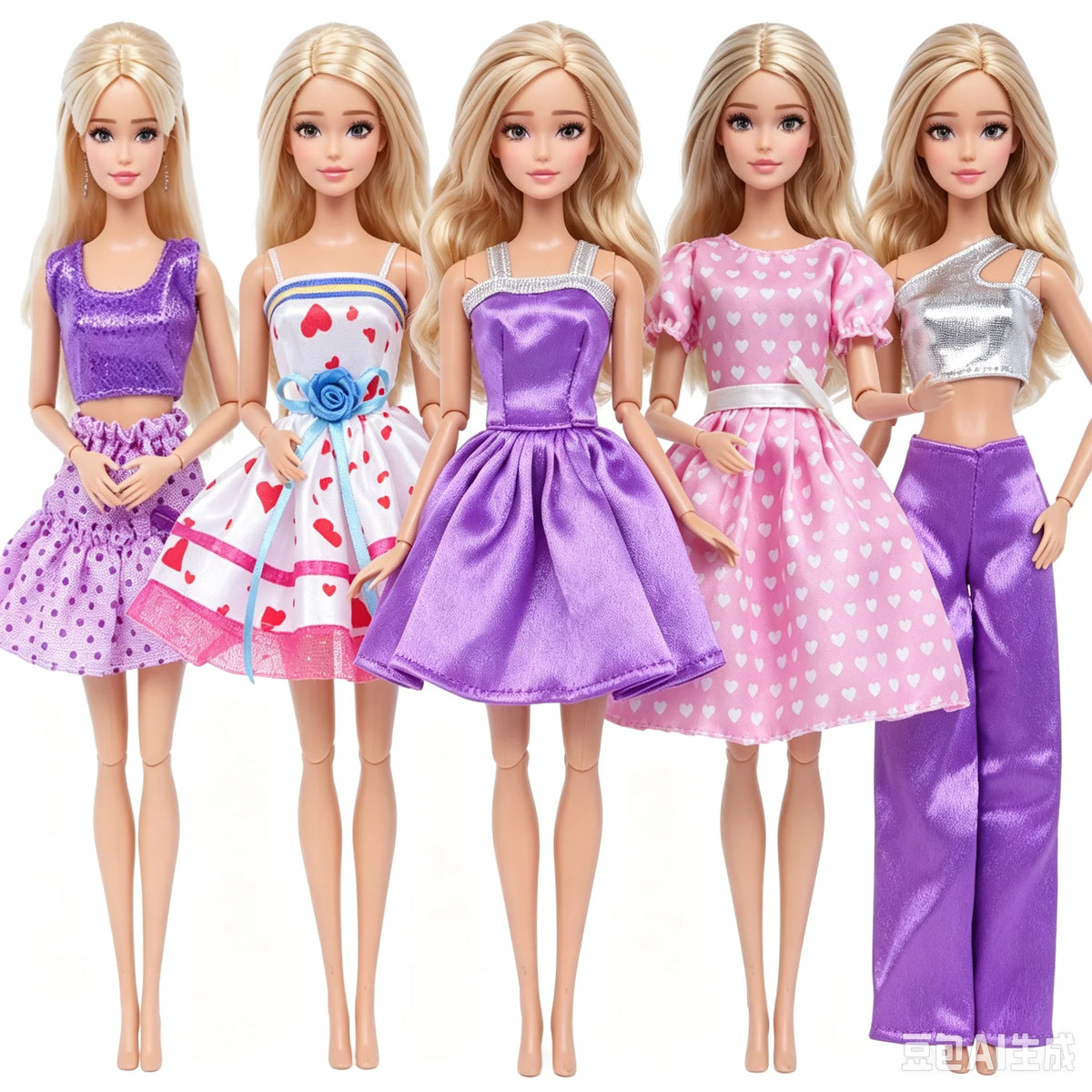 Handmade 1/6 Scale Doll Outfits - 3 or 5-Pack Casual Dresses, Blouses, Skirts & Pants for 11.5–12 in (29–30.5 cm) Dolls