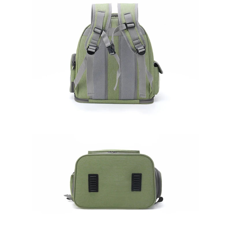 Transparent Foldable Pet Carrier Backpack – 42 x 27 x 34 cm (16.5 x 10.6 x 13.4 in) Clear Cat & Small Dog Travel Bag with Shoulder Strap