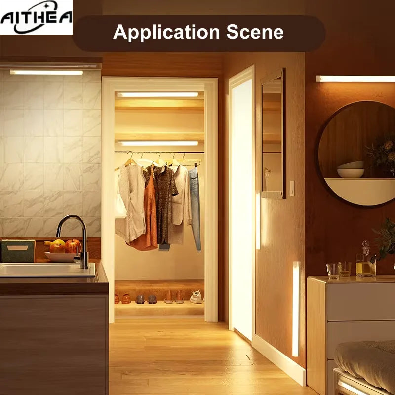 Rechargeable LED Motion Sensor Strip Light – Under Cabinet, Wardrobe & Bedside Cordless Night Light