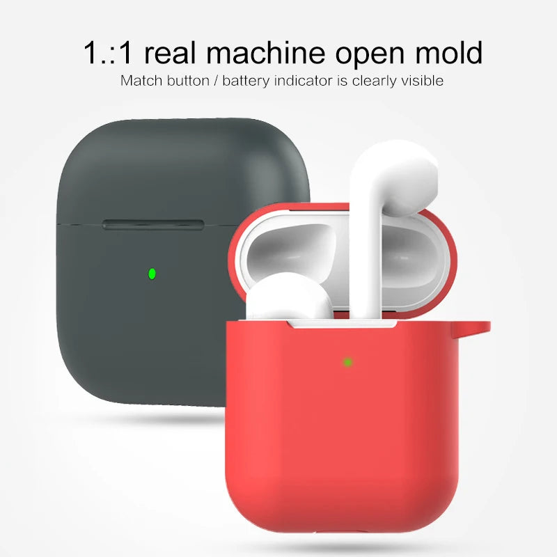 Silicone Earbud Charging Case Cover — Soft TPU Shockproof Protective Case for True Wireless Earbuds (1-Pack)
