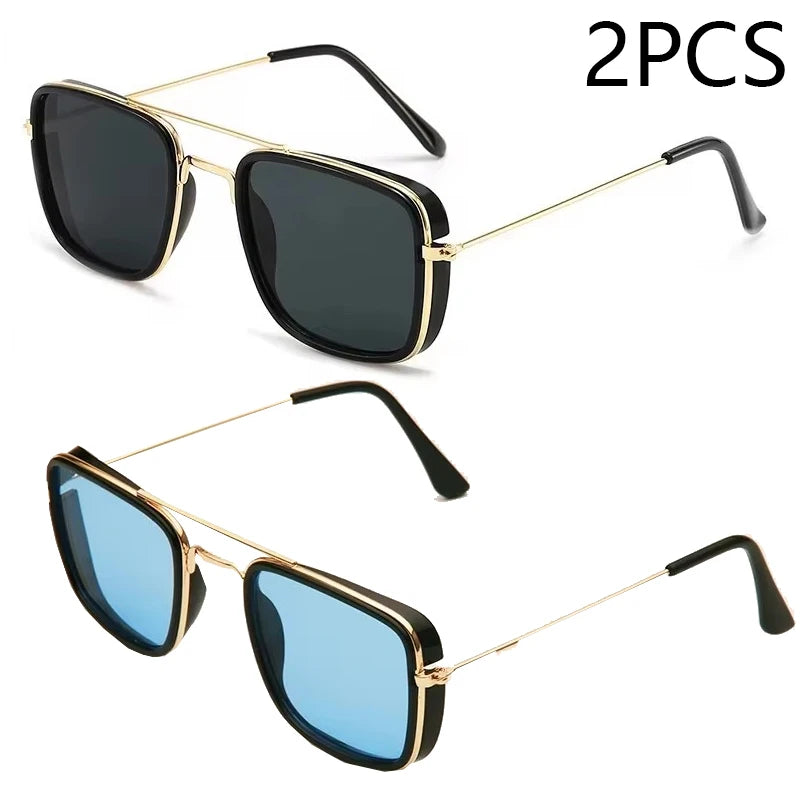 Retro Small Square Metal Frame Sunglasses – UV400 Protection, Korean Vintage Style