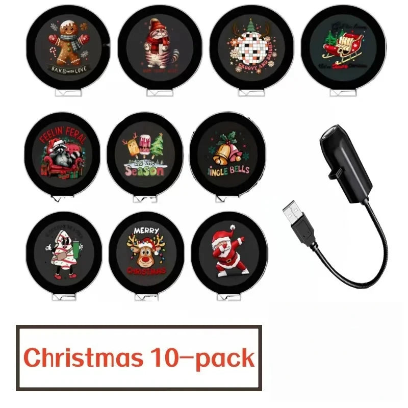 Christmas LED Projector Light 3/6/24 Projection Patterns Adjustable Santa & Tree Night Light Holiday Decor