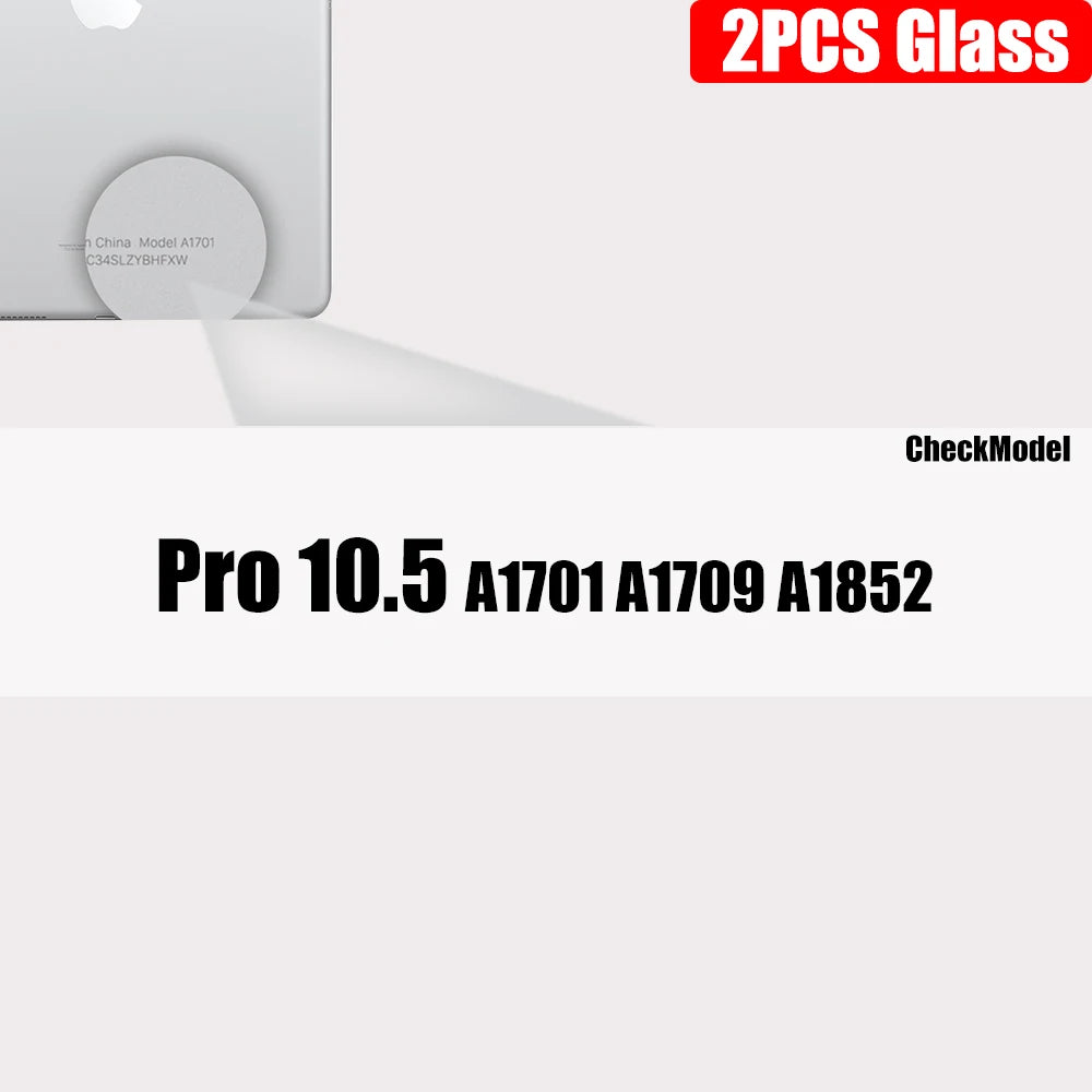FanzyMarket 2-pack tempered glass screen protector for iPad, clear anti-fingerprint case-friendly fit for 9.7 to 11-inch models.